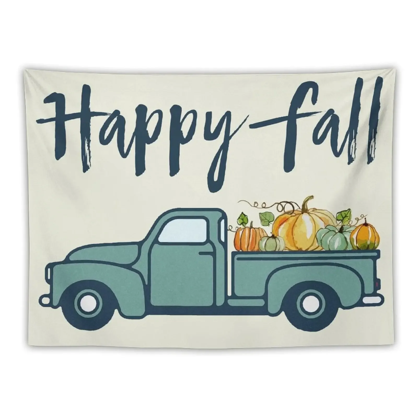 

Happy Fall Vintage Pumpkin Truck Tapestry Decorative Paintings Decoration Home Tapestry