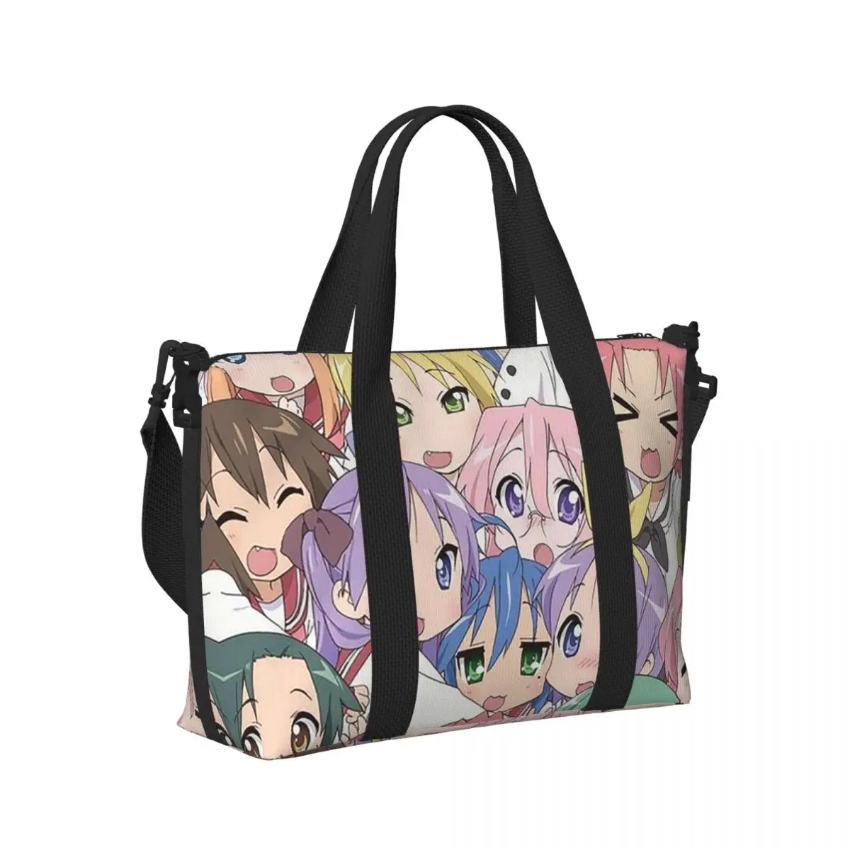 

Lucky Star Anime Lucky Star Anime Beach Travel Bag Large Capacity Tote Bags for Gym Yoga Women Shopping Duffle Shoulder Bag
