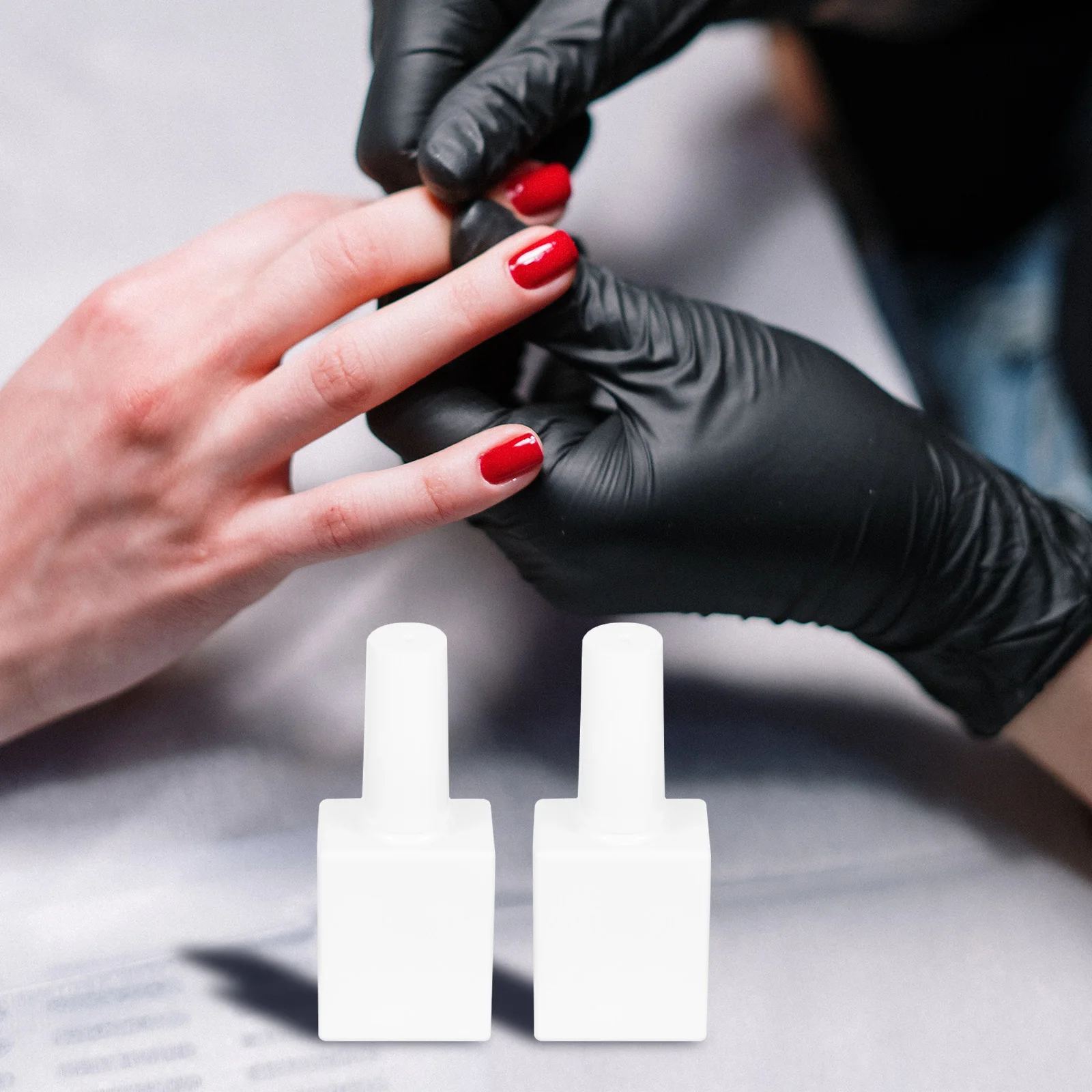 6 قطع من زجاجات طلاء الأظافر الفارغة بتصميم فرشاة حاملات محمولة قابلة لإعادة الاستخدام لتخزين الفن زجاجات طلاء الأظافر الفارغة #6