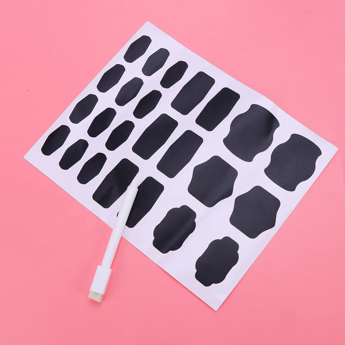 96Pcs Chalkboard Labels Stickers Set Vinyl Blackboard Sticker Easy to Write Stick Peel Clean Wipeable for Homemade Gifts Spices