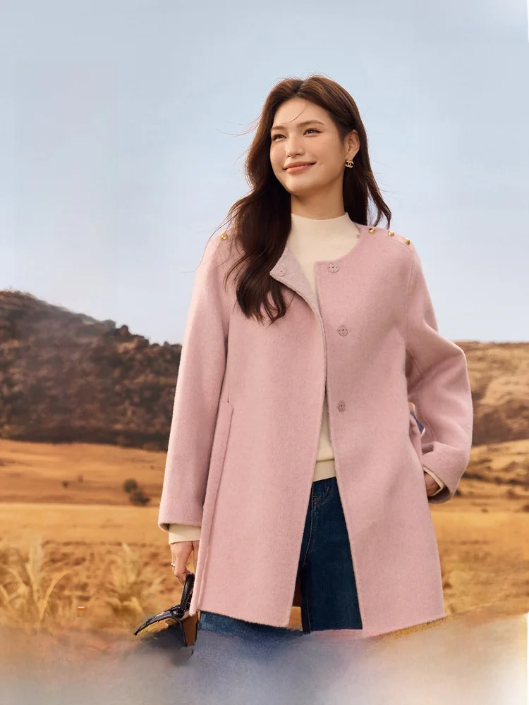 

Шерстяное пальто из 100% шерсти с поясом, простой кардиган на пуговицах, зимняя мода для женщин больших размеров, повседневный корейский стиль, длинное...