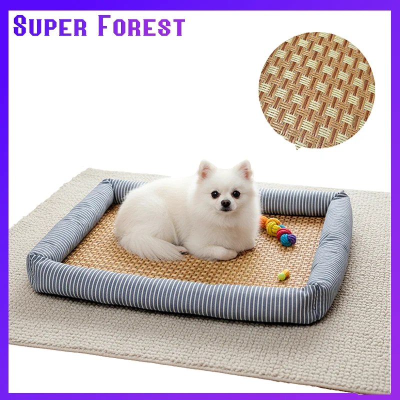 Tapis rafraîchissant pour chiens et chats, coussin rafraîchissant pour chiots et chatons, couverture d'été douce pour animaux de compagnie en soie glacée, bleu, respirant