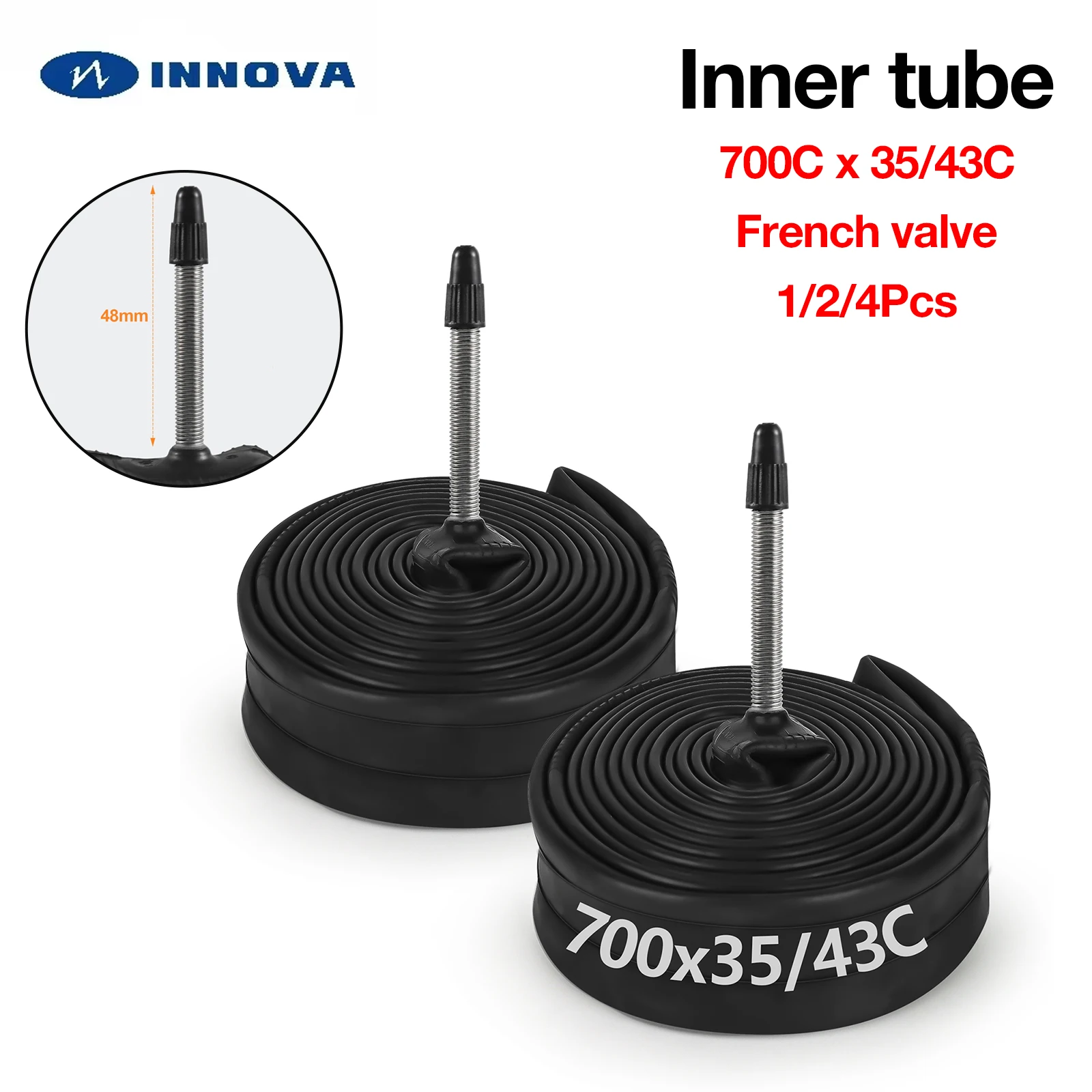 INNOVA 1/2/4Pcs Bicycle Tire Tube Puncture Protection Cyclocross Bicycle Tire 700×38/40C Gravel Bike Inner Tire French Valve