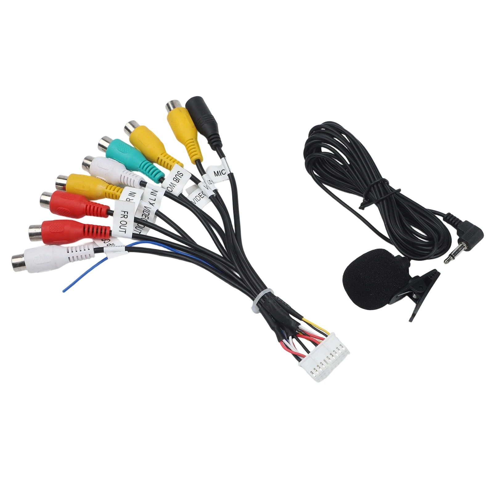 Car Auxiliary Adapter Cable With Output Mic For Junsun Car Radio Frame Hands Free Calling Audio Interface Connector