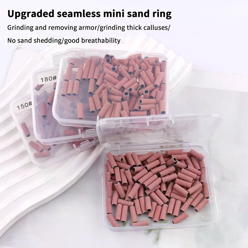 Nail Mini Sanding Ring Bands 3MM Electric Manicure Nail Drill Bits 120/150/180/240 Grit Gel Nail Polish Removal Manicure Tool