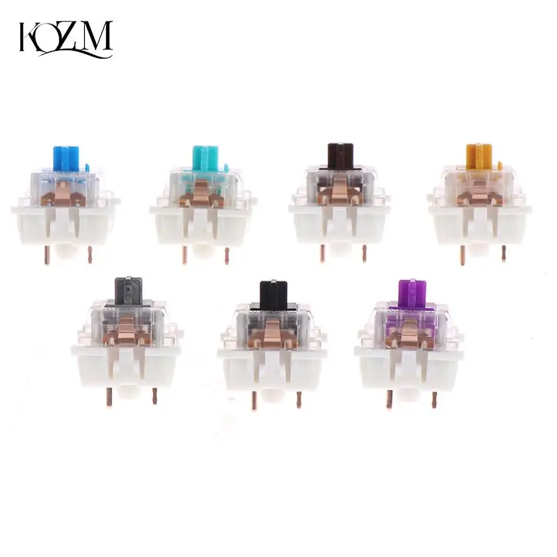 10Pcs/lot Mechanical Keyboard Black Blue Brown Red Key Switch For CIY Sockets SMD 3pin Thin Pins Compatible With MX Switch