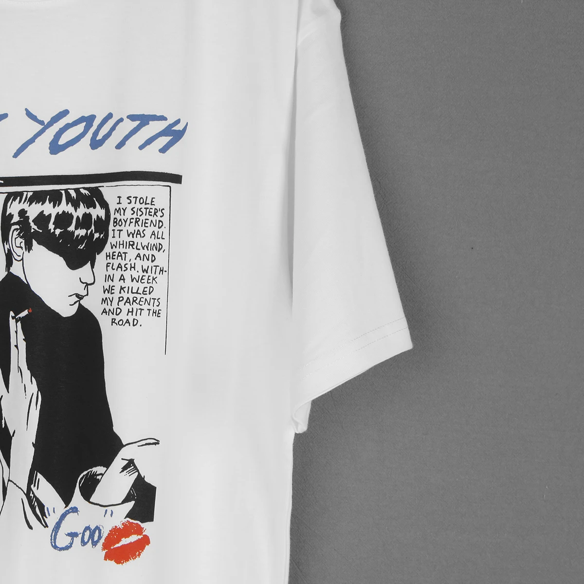Sonic Youth T-Shirt Goo Experimental Grunge Pixies Band White Men\'s Clothing Short Sleeves Summer Cotton Gift Printed Shirt
