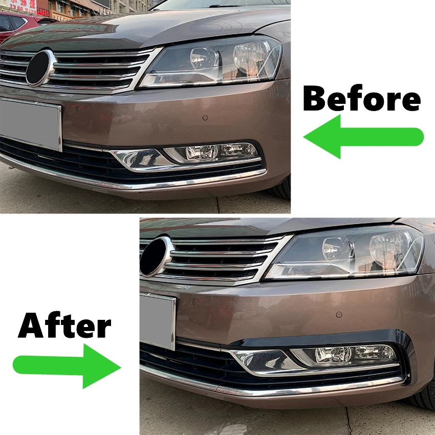 For Volkswagen Passat B7 2011-2015 Front Bumper Spoiler Splitter Air Vent Fog Lamp Grille Trim Car Styling view 3