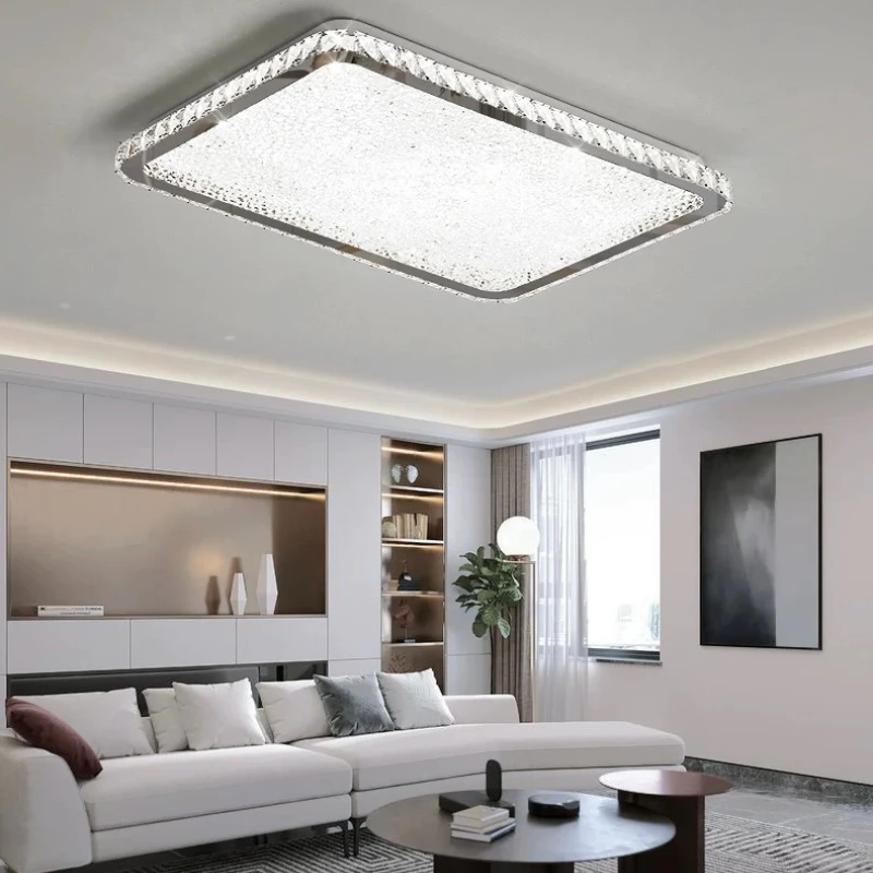 

Italian Luxury Master Bedroom Ceiling Light Postmodern Simple Stainless Steel Crystal Lamp Atmosphere Circular Foyer Study