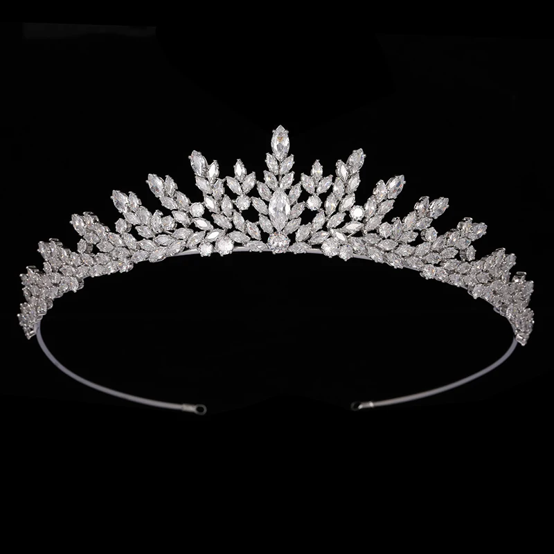 Crown HADIYANA Wedding Bride Crown Zircon Princess Headwear Elegant Beauty Party Hair Accessories BC6965 Women's Gift