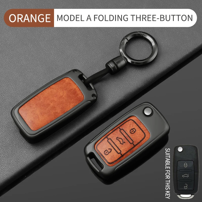 Leder-Autoschlüsselhülle aus Legierung für VW Volkswagen Polo Tiguan Passat B5 B6 B7 Golf 4 5 6 MK6 Jetta Lavida Zubehör – Detail 22