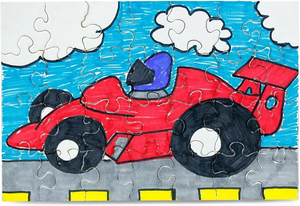 100 puzzles vierges - 5,5 x 8 pouces, 28 pièces chacun - Invite Hygloss DYI Party, parfait pour la décoration, les activités pour enfants, A