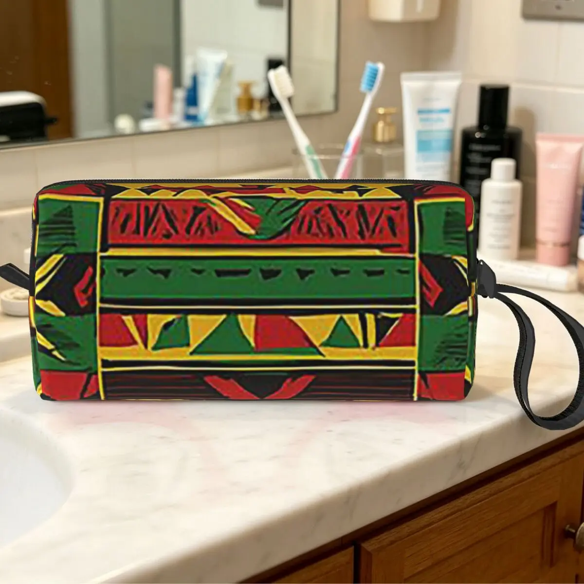 Modern Rasta Patterns For Apparel Makeup Bag Cosmetic Organizer Storage Dopp Kit for Women Beauty Travel Pencil Case