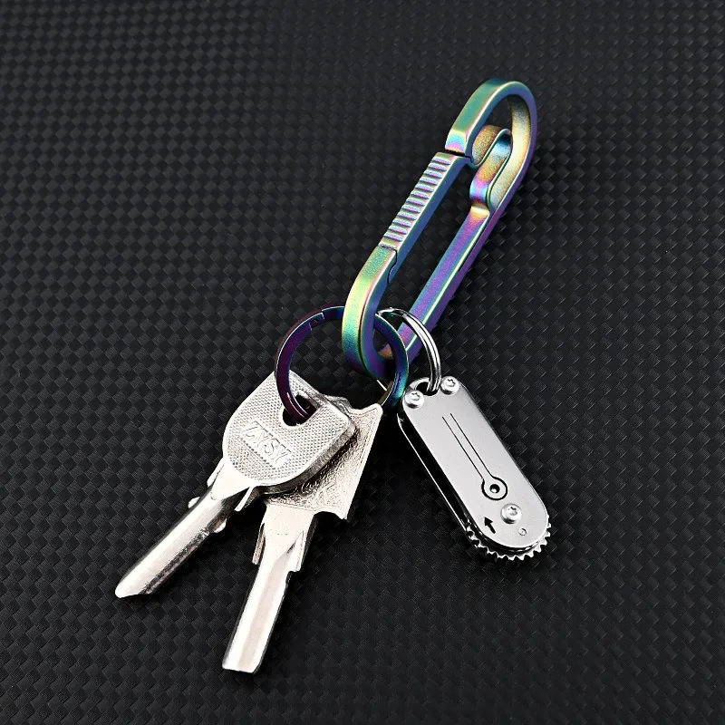Stainless Steel Mini Gear Knife Sharp Portable Pocket Folding Knife Key Chain Pendant Unpacking Express Tool