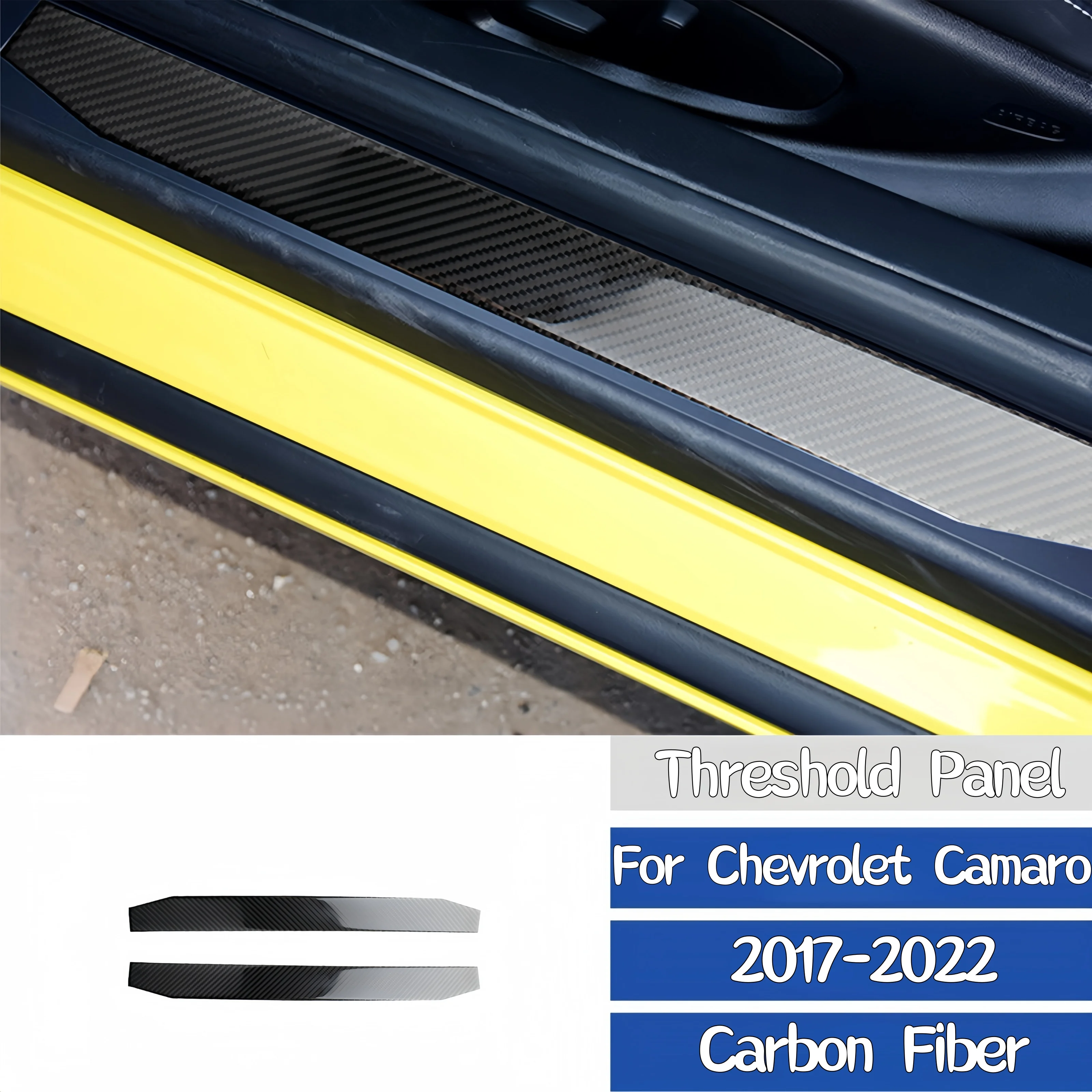 

For Chevrolet Camaro 2017-2022 Car Accessories Carbon Fiber Interior Auto Threshold Panel Strip Trim Cover Decorative Sticker