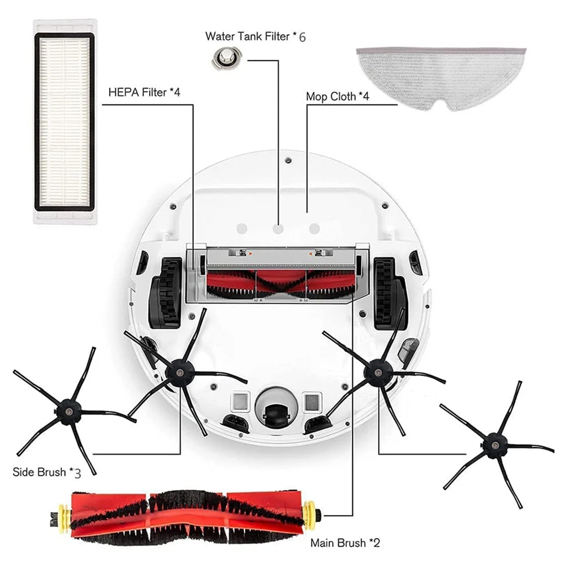 Acessórios para Xiaomi Robot Vacuum, Peças de Reposição, Roborock, S5, S6, MaxV, S5, S50, S51, S55