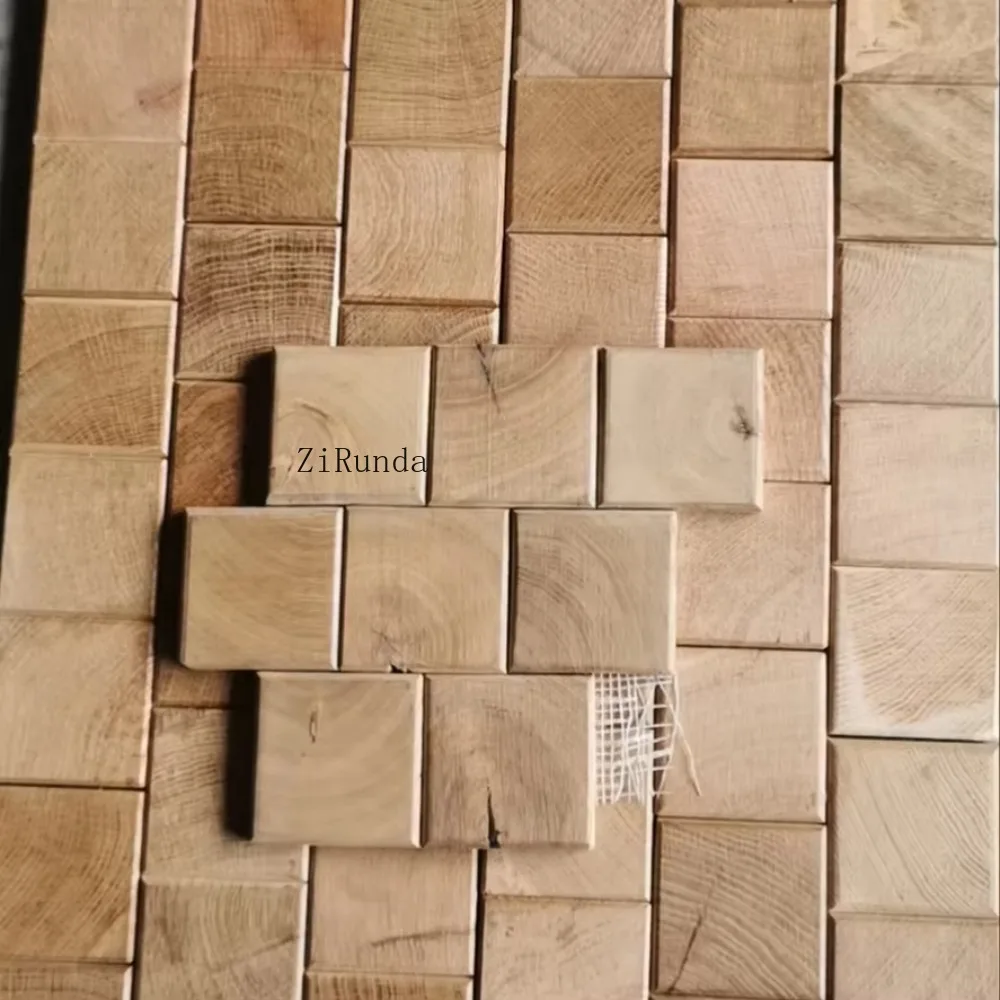 Customized version of solid wood square parquet, annual ring texture floor