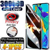 4-1PCS Privacy Hydrogel Film For Huawei P60 P30 P40 P50 P20 Pro Lite Anti-Spy Curved Screen Protector Mate50 60 20 Pro Not Glass