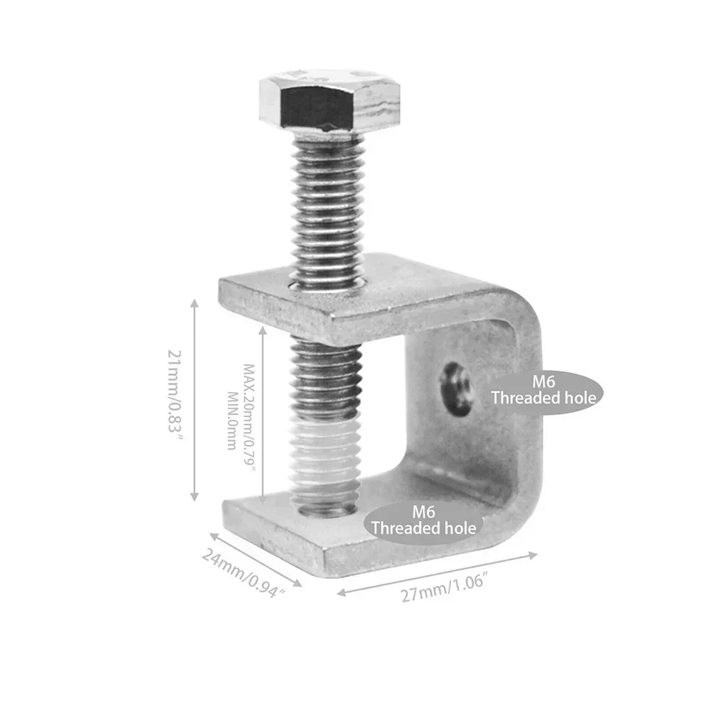 1/2/4pcs C-clamp Jaw Stainless Steel For Mounting U Clamps Small Desk Clamp C-Clamps Tiger Clamp