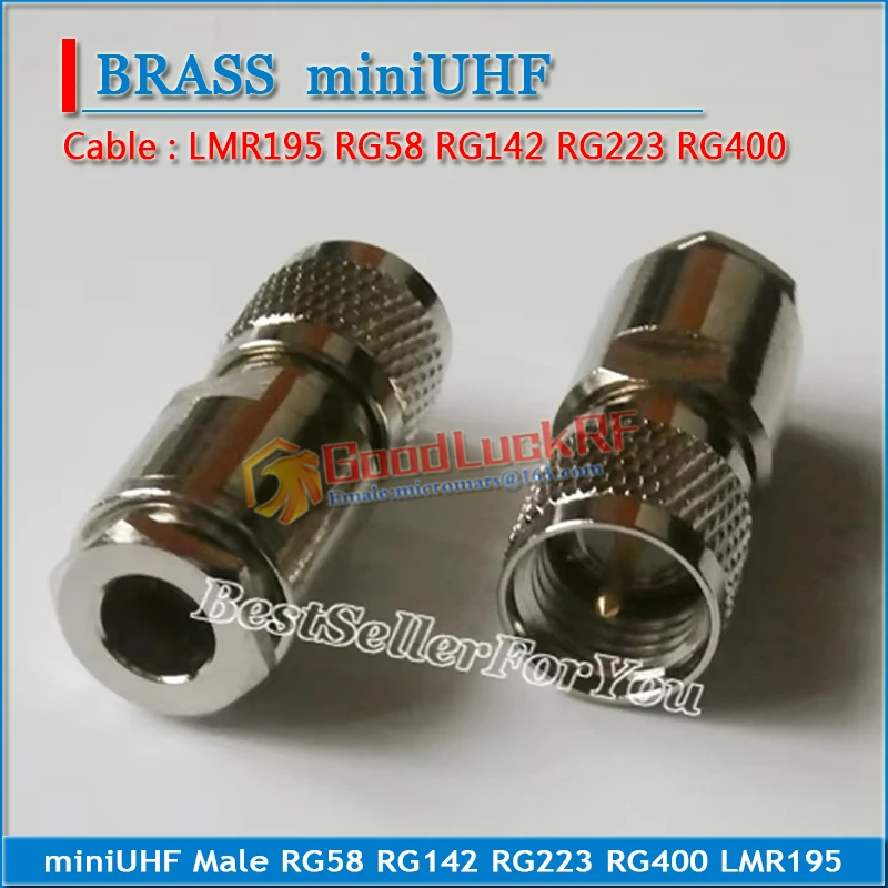 mini UHF miniUHF Male Solder For RG58 RG142 RG223 RG400 LMR195 50-3 Cable Clamp PL259 SO239 RF Connector Coax Adapter