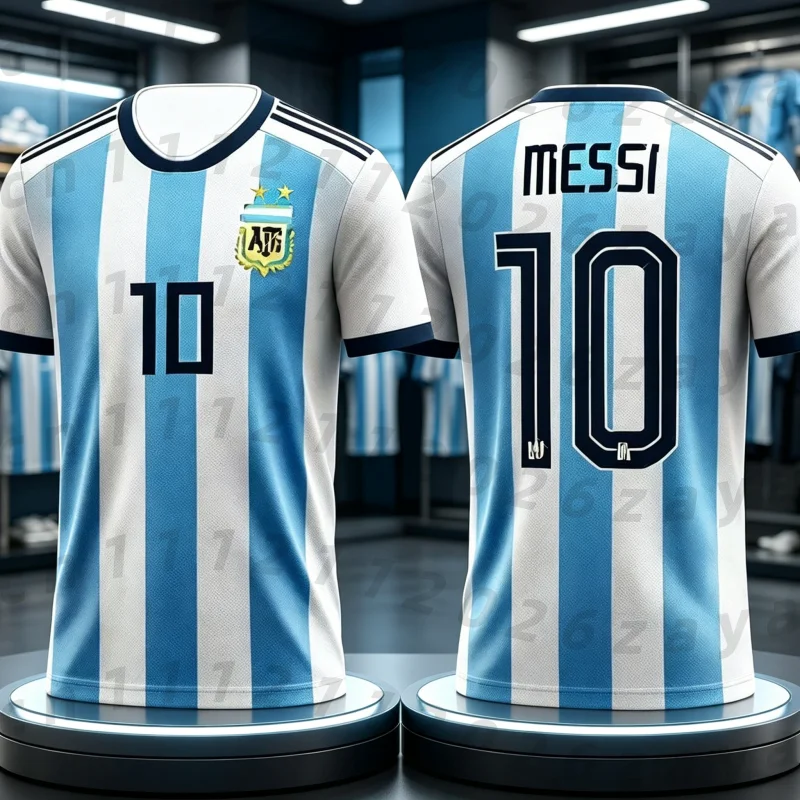 2026 MESSI # 10 Fan Edition Football Suit 3D Printed Training T-shirt Suitable for Family Matching with Summer New Top