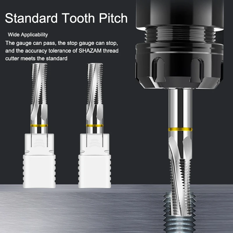 SHAZAM HRC55 Full-Teeth Thread Milling Cutter Tungsten Steel Carbide For Aluminium High Hardness Endmills CNC Machining Tools