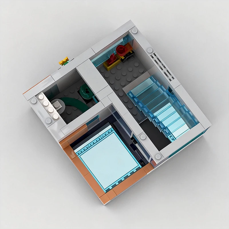 605개 조립식 모듈형 현대식 가족 주택 MOC 맞춤형 모듈 빌딩 블록 기술 모델 DIY 휴일 장난감 선물