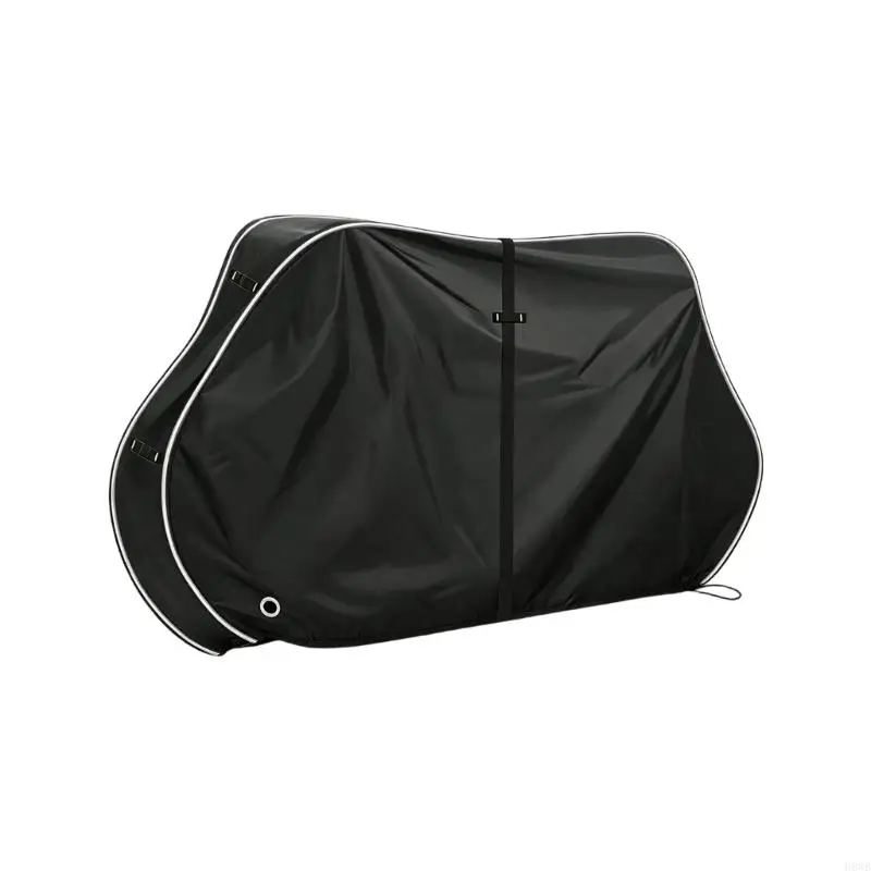 H8WB Bike Cover for Rack Transport and Storage Use, 600D Polyester Shell with Reflective Trim and Full Fastening