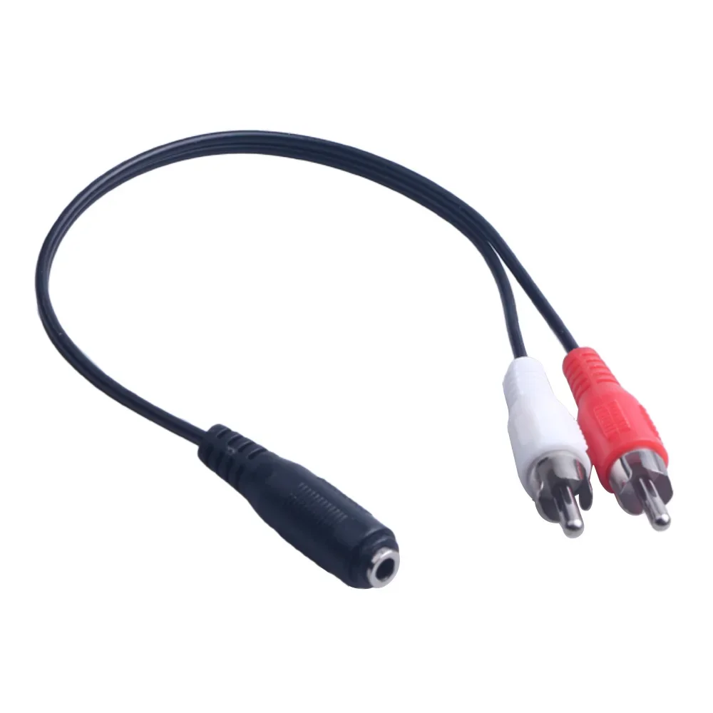 Jack para 2RCA fêmea macho soquete de áudio estéreo, 3.5 AUX Y adaptador para DVD amplificadores, fone de ouvido, cabo RCA, 3.5mm