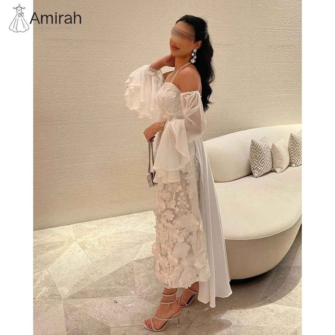 

Amirah Коктейльные платья на заказ для особых случаев Вечерние платья с рыбьим хвостом Свадебное платье Элегантный белый принт для выпускного вечера