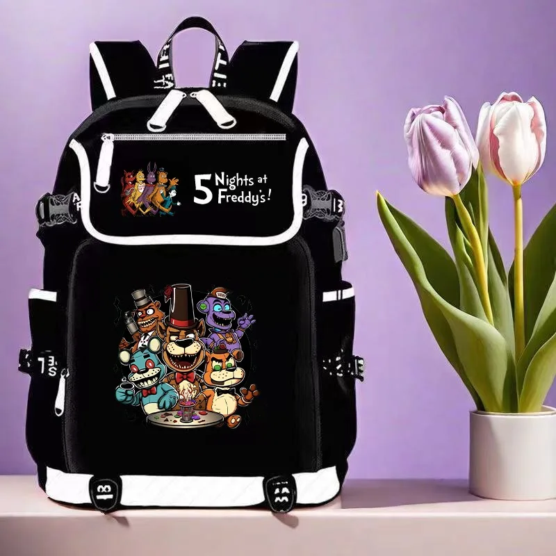 

FNAF Students Schoolbag Five Nights At Freddys Backpacks Cartoon Anime Printed Backpack Boys Fashion Bags Back To School Gifts