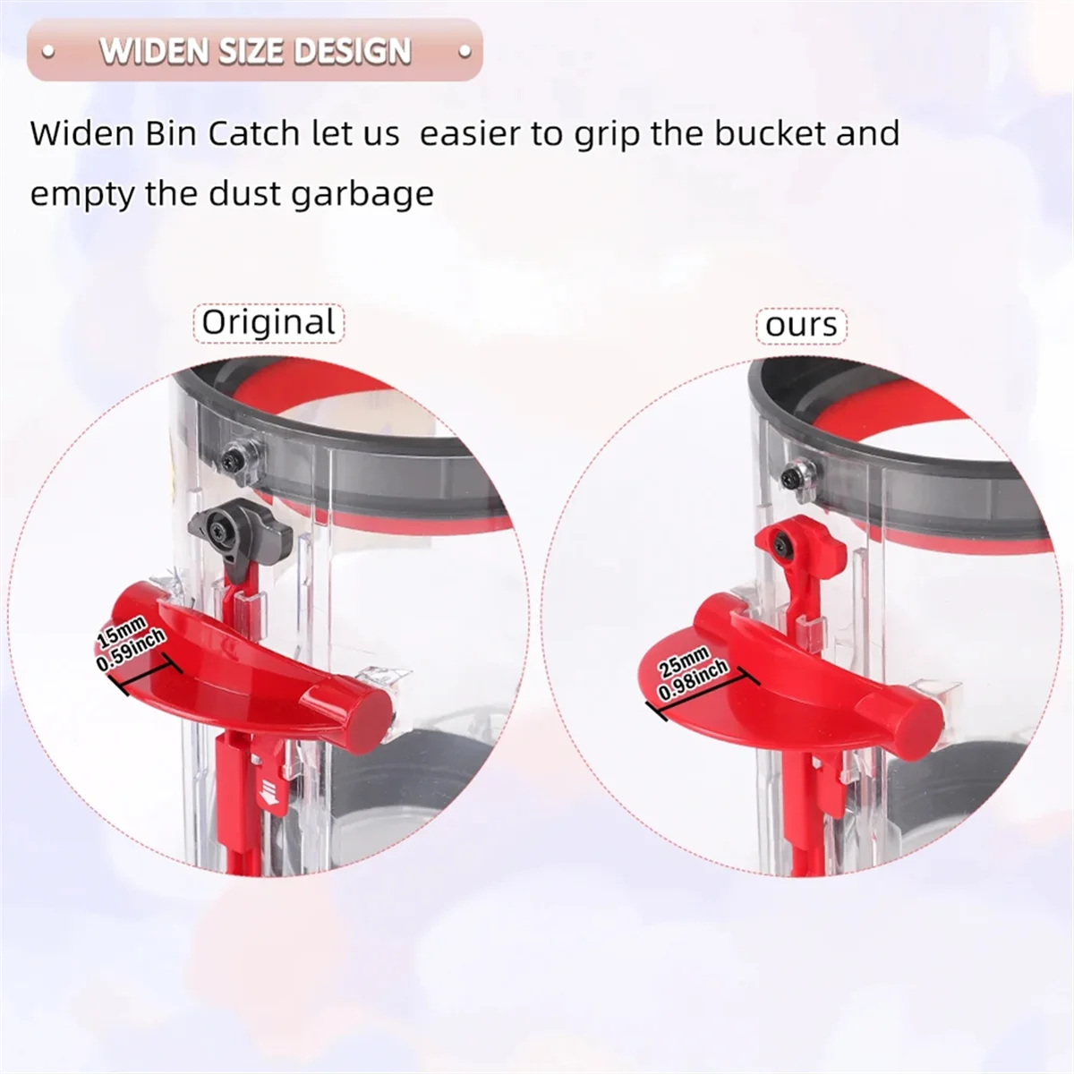 AUU-Upgraded Dust Bin Replacement for V11 SV15 SV14 Vacuum Cleaner Canister/Dust Bucket, Small Dust Bin
