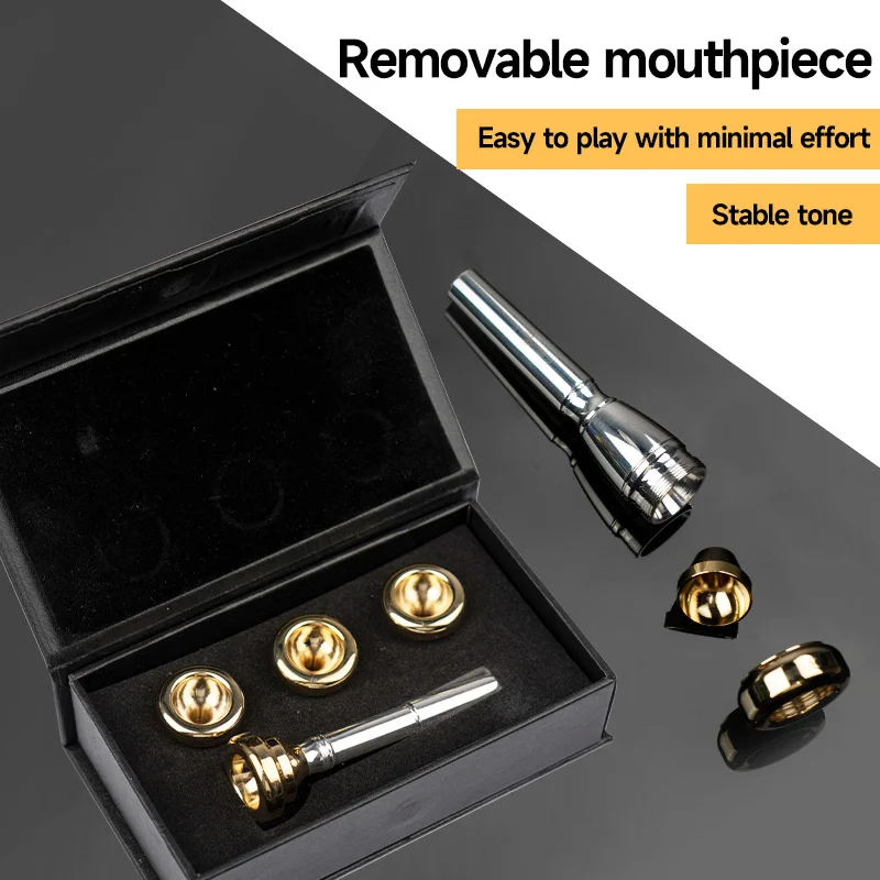 Removable Trumpet Mouthpiece Set for Beginners, Easy to Use, 7C 5C 3C Trumpet Mouthpieces