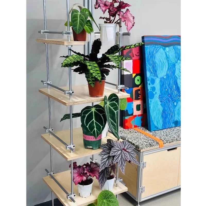 

living room floor-to-ceiling decorative stand, ocean board storage flower pot stand, light luxury high-end art shelf