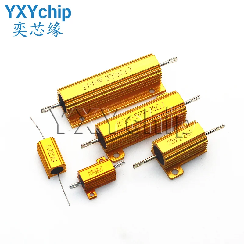 1PcS RX24 25W Aluminum Power Metal Shell Case Wirewound Resistor 820R 910R 1K 1.5K 1.8K 2K 2.2K 2.4K 2.5K 2.7K3K 3.3K 3.6K R Oh image 3