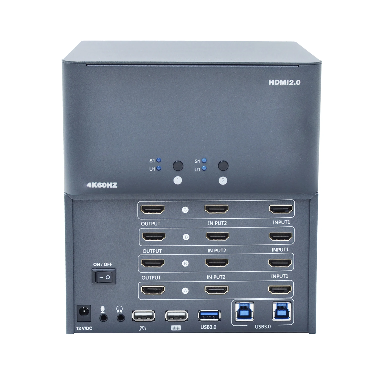 Interruptor KVM 2 en 4 OUT 4K 60HZ HDMI 2,0