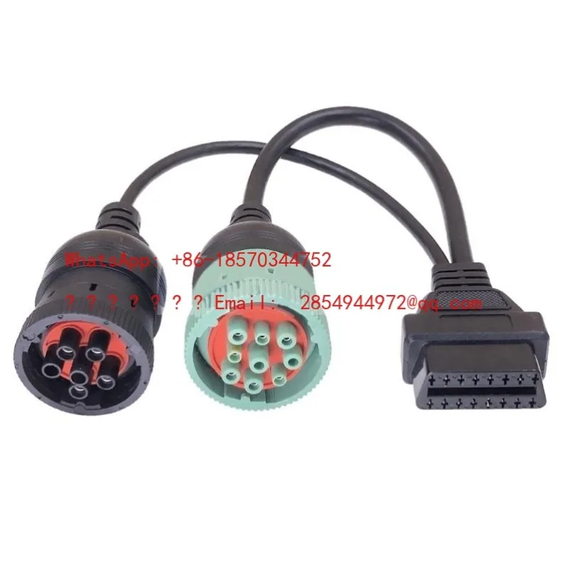 2026     OBD2 Truck Diagnostic Tool 16 Pin Cable J1708 J1939 Connector OBD To OBD2 6 Pin 9 Pin for Car Truck