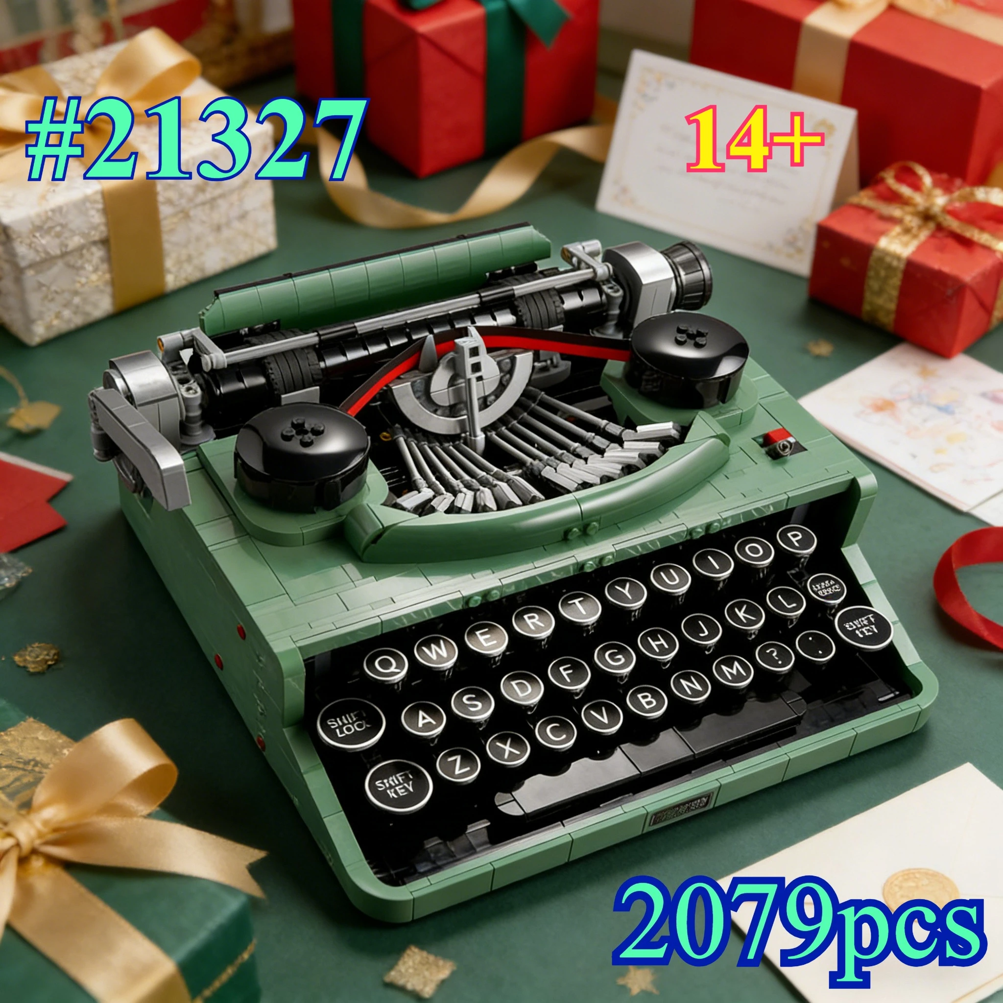 

Наборы строительных блоков Green Typewriter 21327, подходящие для подарков на день рождения, совместимые с деталями Lego, 2079 шт.