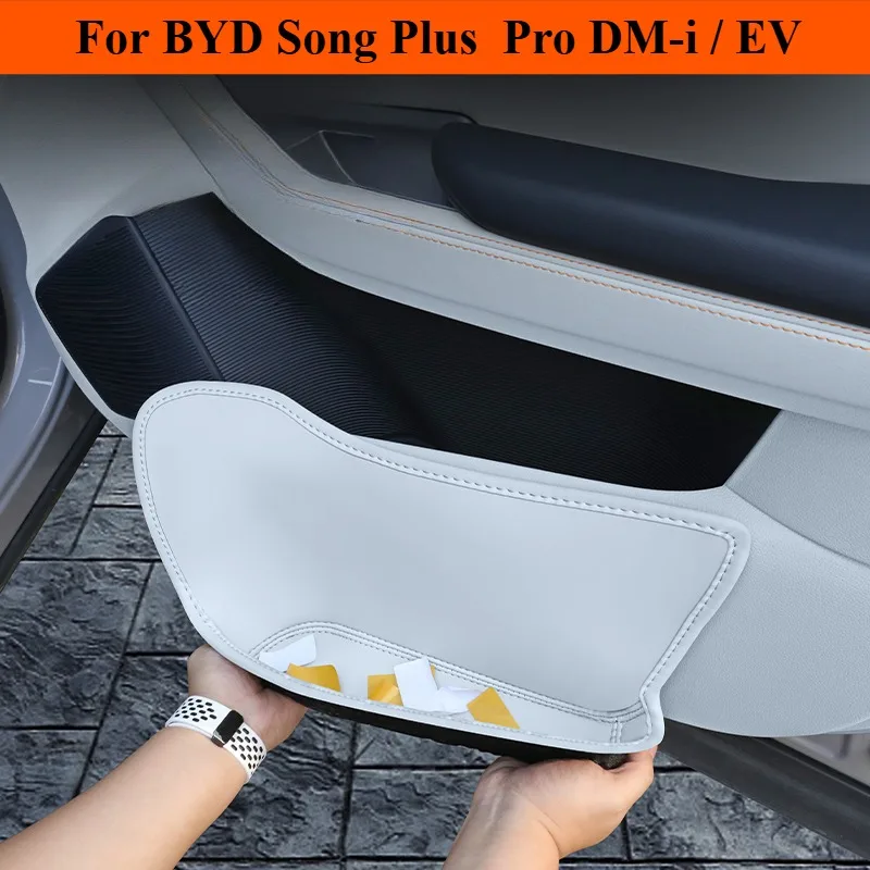 

For BYD Song Plus Pro DMi EV Car Door Slot Storage Box Leather Door groove Protective Pad Storage Barrel Interior Accessories