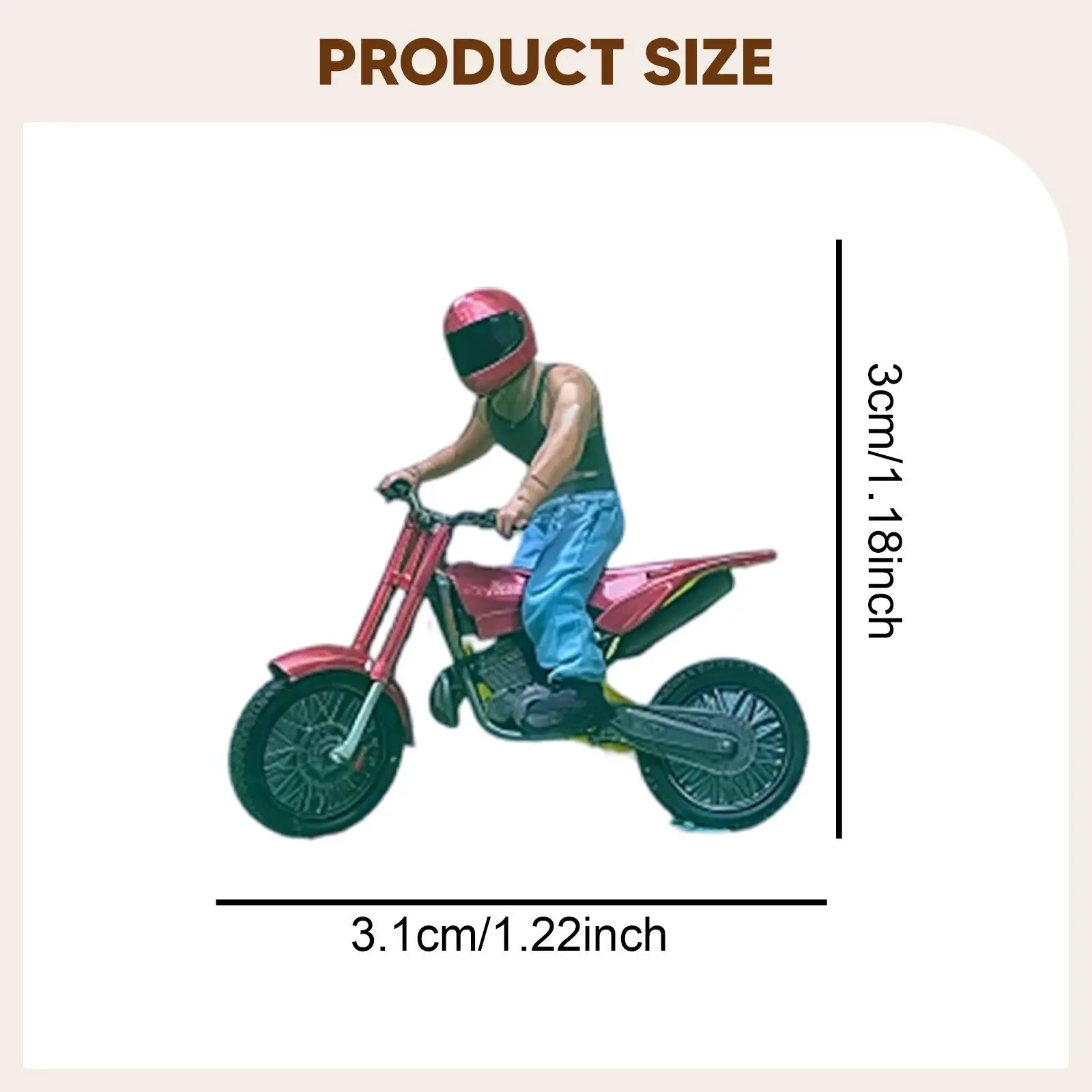 1:64 Scale Riders with Motorcycle Mini Miniature Biker Ornament for Sand Table Desktop Decoration Miniature Scene Train Layout