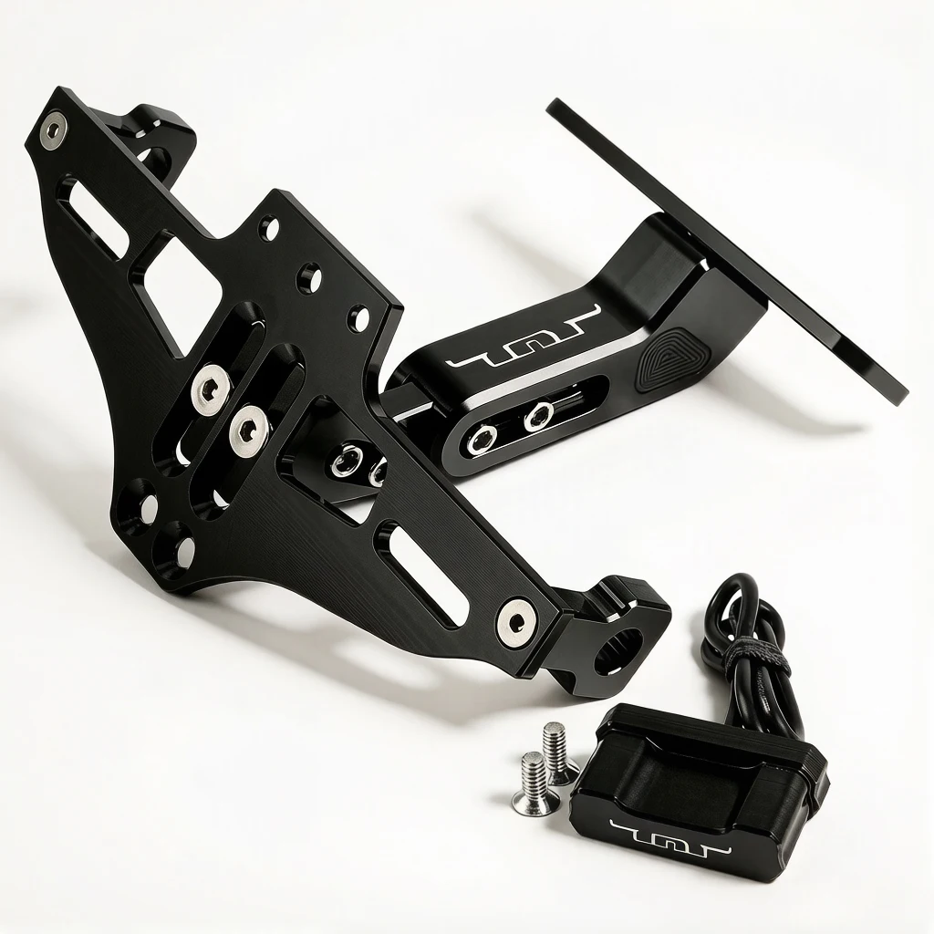 

For BENELLI TRK 702/502/552/251 TNT 125/135/250/300/600 BN125 Motorcycle Adjustable License Plate Bracket Holder With LED Light