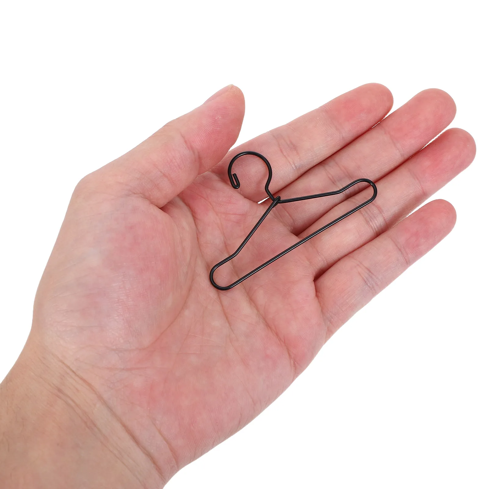 

50Pcs Metal Mini Hangers Miniature Clothes Rack for Dollhouse Wardrobe Display Storage Accessories