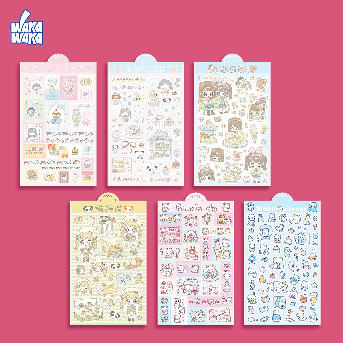 WAKAWAKA Cure Sticker che cade tra le nuvole adesivi di cancelleria coreana fiocchi Idol Card Deco adesivo decorativo materiale fai da te