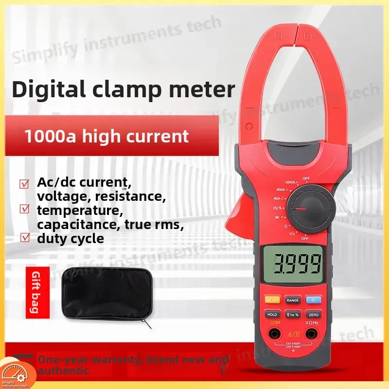 UT207A UT208A UT209A 1000A AC DC Digital Clamp Multimeter with Auto Range Backlit LCD True RMS Voltage Current Resistance