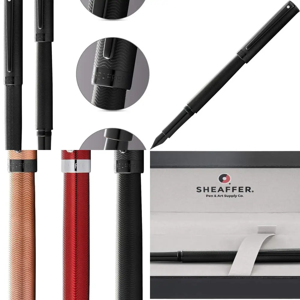 

Polished Black PVD Matte Black Intensity Engraved Fountain Pen with Medium Nib