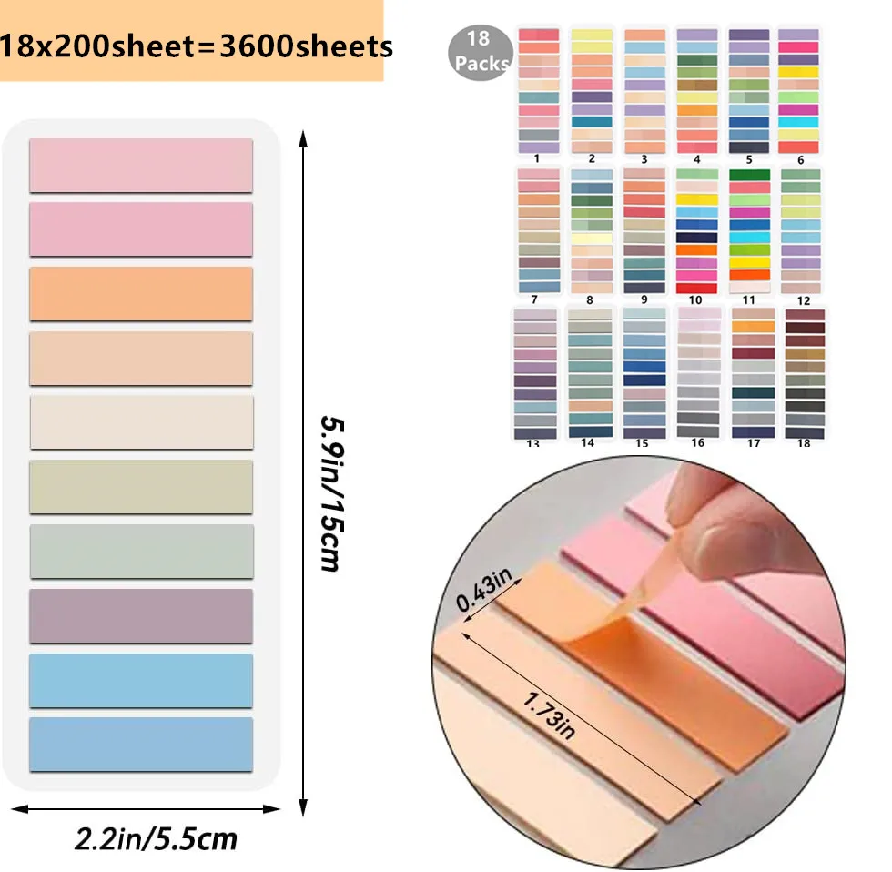 

Набор из 18 прозрачных клейких закладок-стикеров: милые самоклеящиеся маркеры для книг, прозрачные индексные флаги для чтения