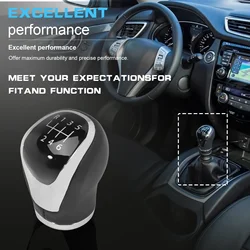 6 Speed Gear Shift Lever Knob Shifter Head Manual for Nissan Qashqai J11 X-Trail T32 2016-2017