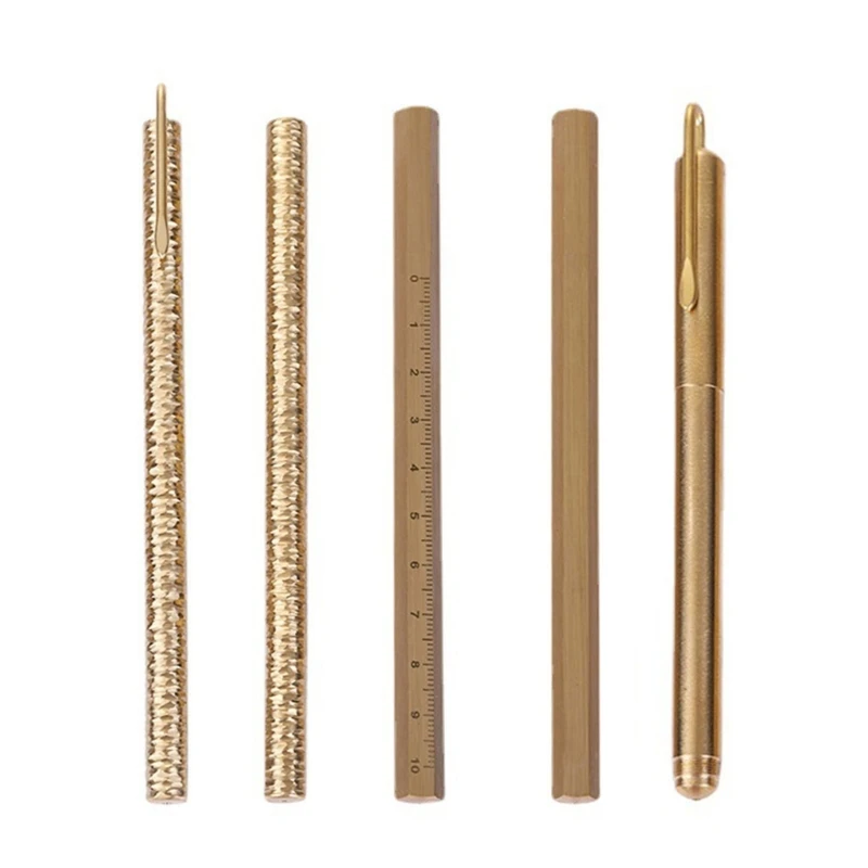 

Signing Pen Brass Pen Rod Comfortable Grip Refillable Gel Pen for Wedding Party