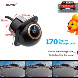 EURS AHD720/CCD Car Reverse Camera Fisheye Golden Lens HD Night Vision HD Universal Vehicle Rear View Camera With Parking line
