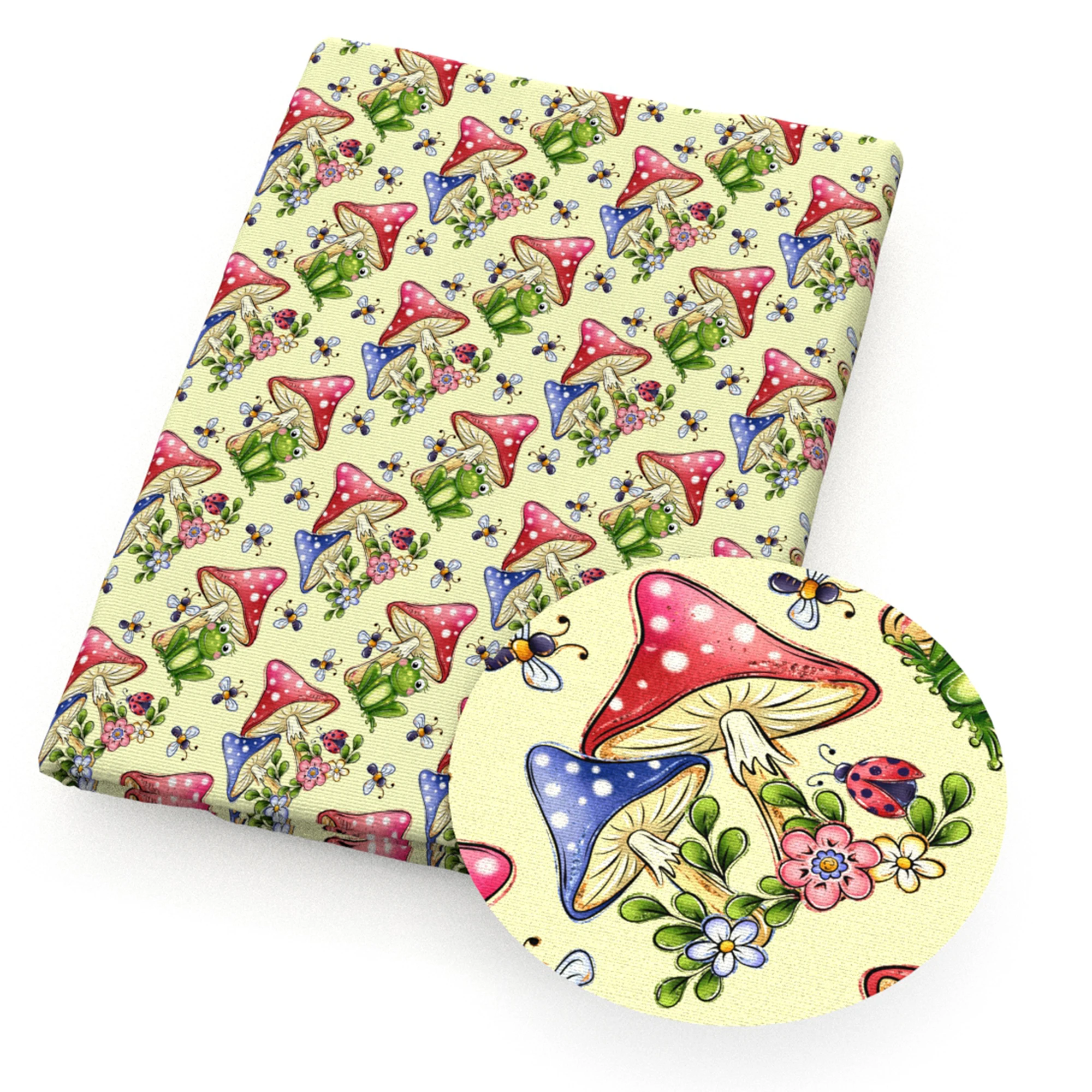 50*145cm Animal Mushroom Bird Rabbit Polyester Cotton Fabric for Tissue Sewing Quilting Fabrics Needlework Material DIY Handmade